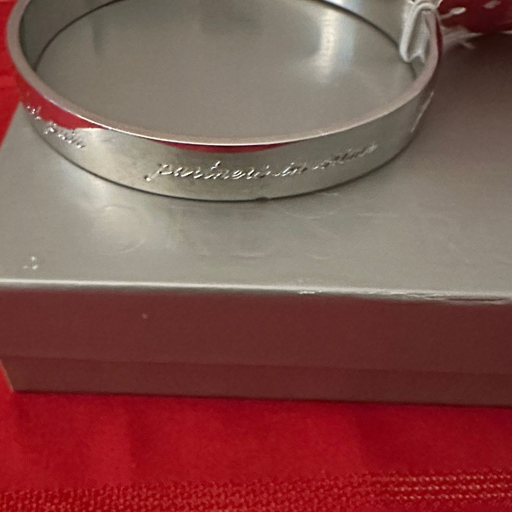 Kate Spade Friendship Silver Bangle Bracelet - Picture 6 of 10